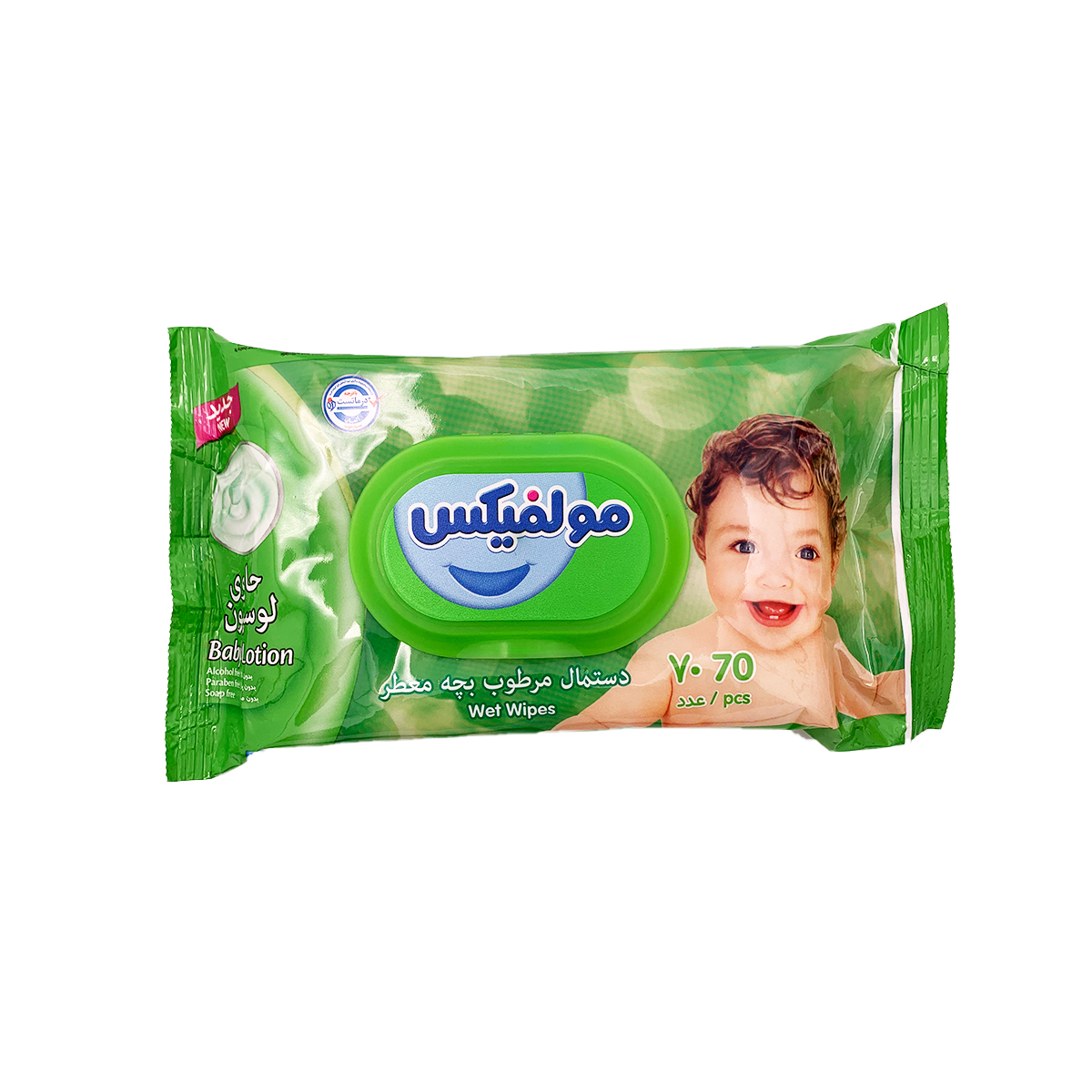 دستمال مرطوب نایلونی مولفیکس (60تایی)12ع