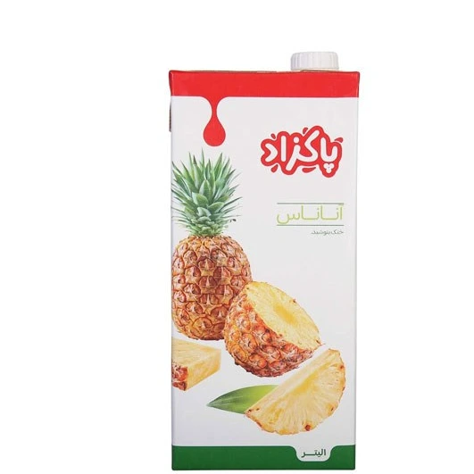 آبمیوه پاکتی پاکزاد1لیتری آناناس 12ع