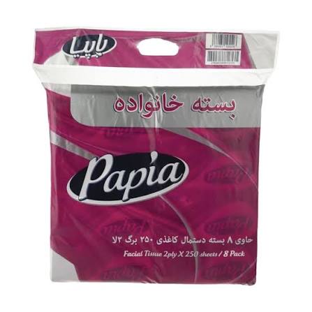 دستمال کاغذی اقتصادی پاپیا 250برگ8تایی(4)